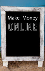Make Money Online message written on vintage chalkboard