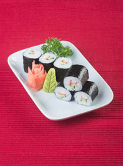 japanese cuisine. sushi on the background