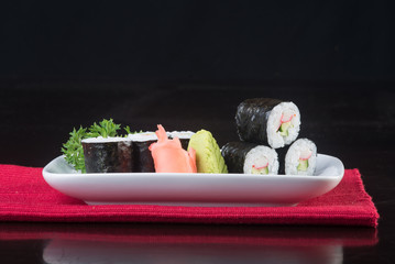 japanese cuisine. sushi on the background