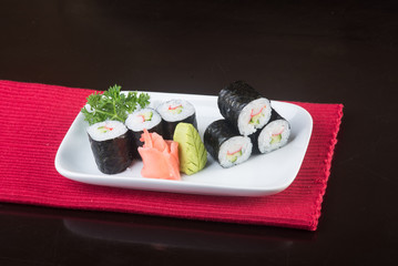 japanese cuisine. sushi on the background