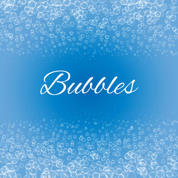 bubbles  on blue background, 