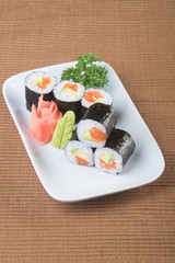 japanese cuisine. sushi on the background
