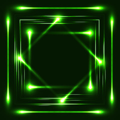 Green neon frame