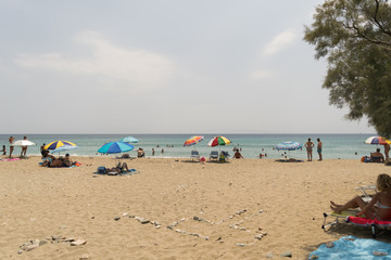 Fototapeta na wymiar Lolantonis beach at Paros island in Greece.