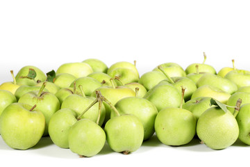 Small apples isolated on white background