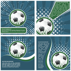 Set of soccer poster template design, vector illustration
