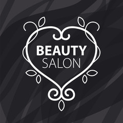 vector logo floral ornament in the shape of heart