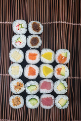 japanese cuisine. sushi on the background