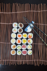 japanese cuisine. sushi on the background