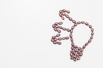 Coffee beans lightbulb symbol