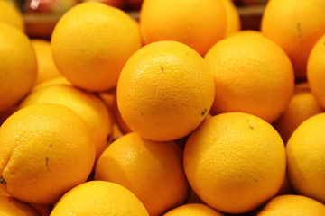 close up of fresh mandarin oranges on market