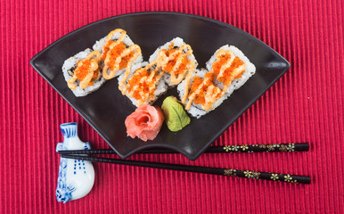 japanese cuisine. sushi on the background