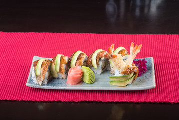 japanese cuisine. sushi on the background