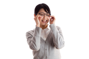 泣く女性　泣いている　涙