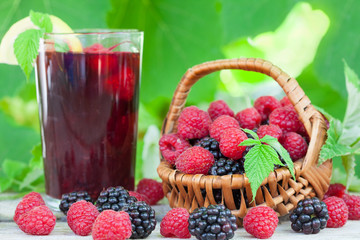 Healthy berry fruit smoothie full of antioxidants and vitamins 