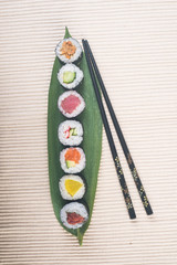 japanese cuisine. sushi on the background