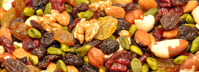 Mixed Fruit And Nut Background