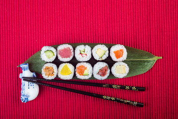 japanese cuisine. sushi on the background