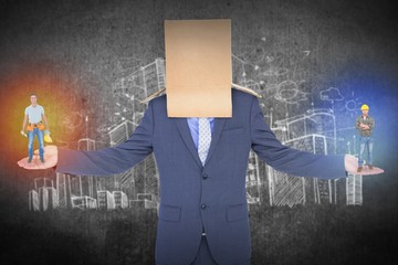 Composite image of handyman smiling 