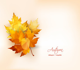 Autumn background with geometrical leaves. Back to school