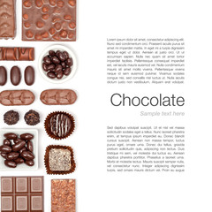 chocolate on white background