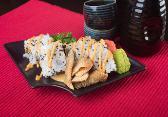 japanese cuisine. sushi on the background