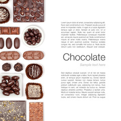 chocolate on white background
