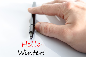 Hello winter Text Concept