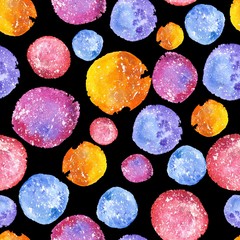 Watercolor Space Circle Pattern