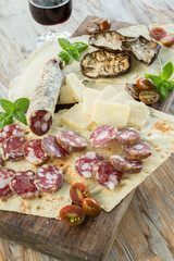 Tagliere di antipasti misti, mixed appetizers of Sardinia
