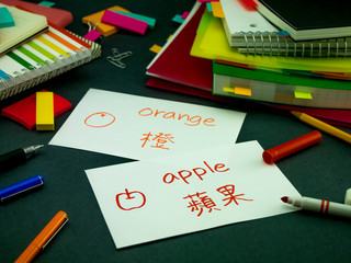 Learning New Language Making Original Flash Cards; Mandarin