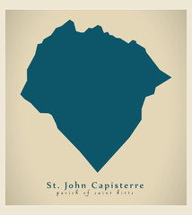 Modern Map - St. John Capisterre KN