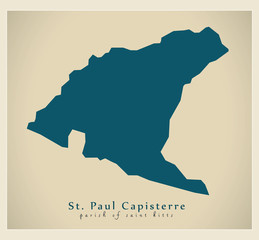 Modern Map - St. Paul Capisterre KN