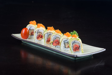 japanese cuisine. sushi on the background