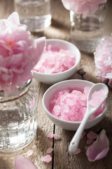 Obraz na płótnie Canvas pink flower salt peony for spa and aromatherapy
