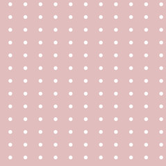 Seamless pattern white polka dots pink