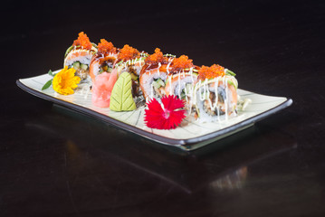 japanese cuisine. sushi on the background