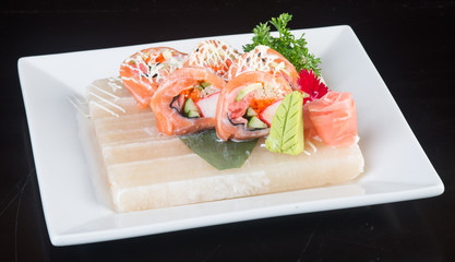 japanese cuisine. sushi on the background