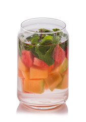 infused water mix of  watermelon, mint leaf and papaya