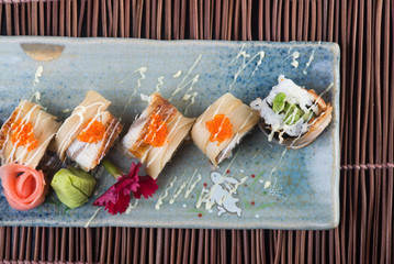 japanese cuisine. sushi on the background
