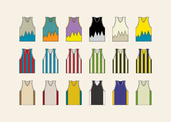 Obraz premium Basketball jersey set. Set of 18 basketball jerseys.Vector illustration