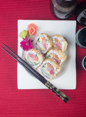 japanese cuisine. sushi on the background
