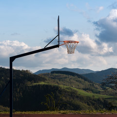 Outdoor Basketball Hoop in Court