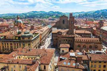 BOLOGNA, ITALY, on MAY 2, 2015. The top view on the red roofs of old city © Elena Belyaeva