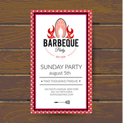 Barbecue party invitation. BBQ brochure menu design.