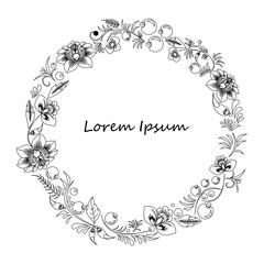 card. poster, brochure template with oriental flower. russia or