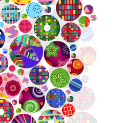 Multicolor abstract bright background with ornamental circles. 