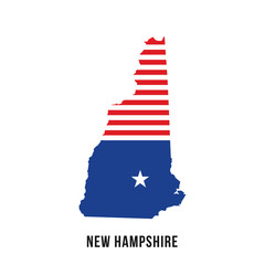 New Hampshire patriot flag map logo