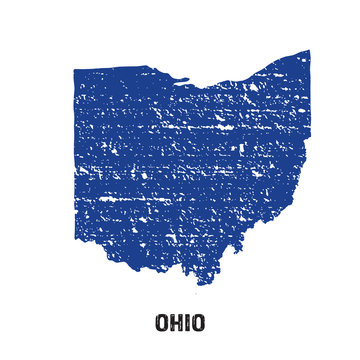 Ohio grunge seal map logo