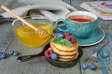 Breakfast  in rustic style